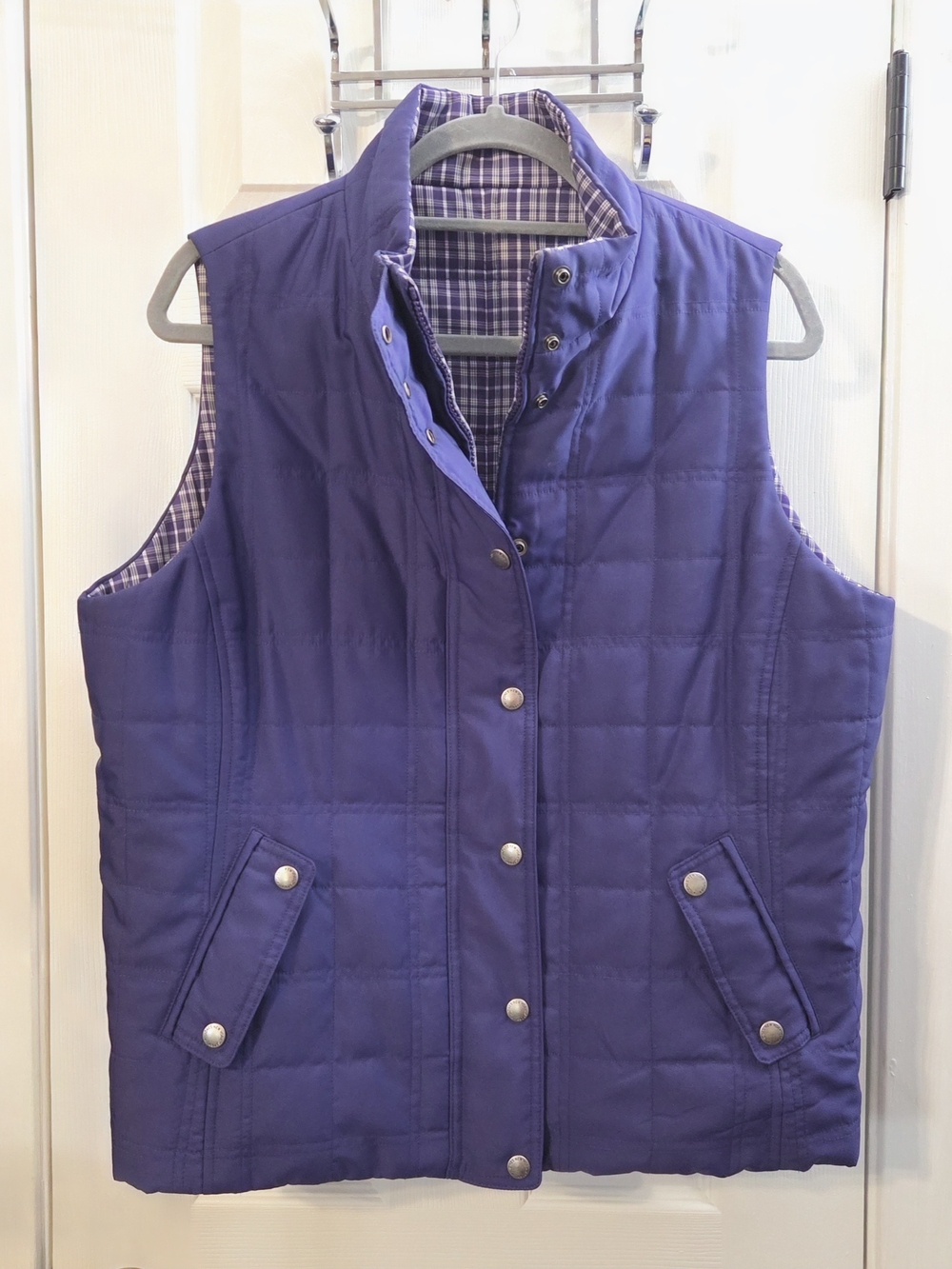 Jones New York Quilted Violet Snap-Front Vest